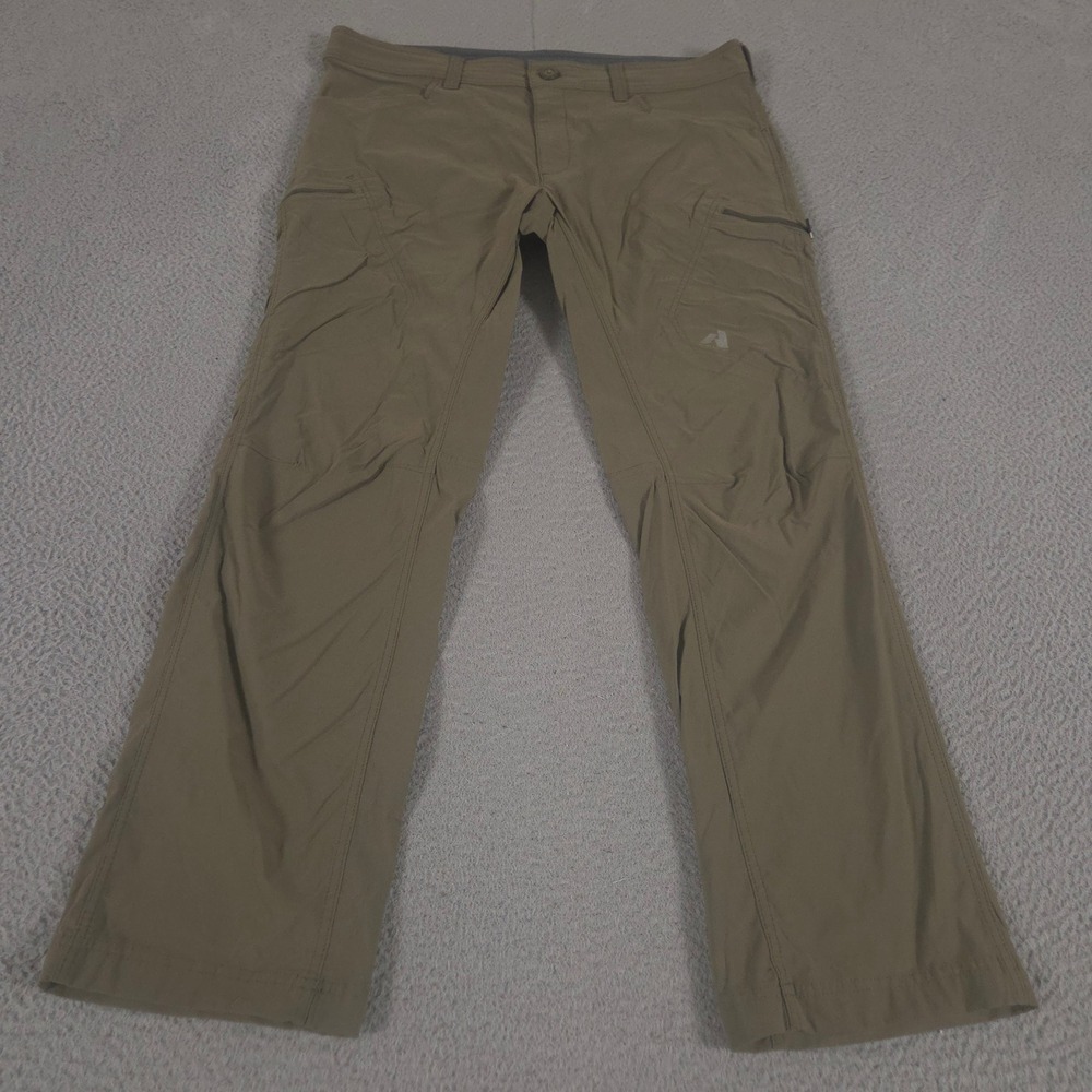Eddie Bauer Pants Mens 38x32 Green Guide Pro 2.0 Straight Leg Nylon Stretch Zip